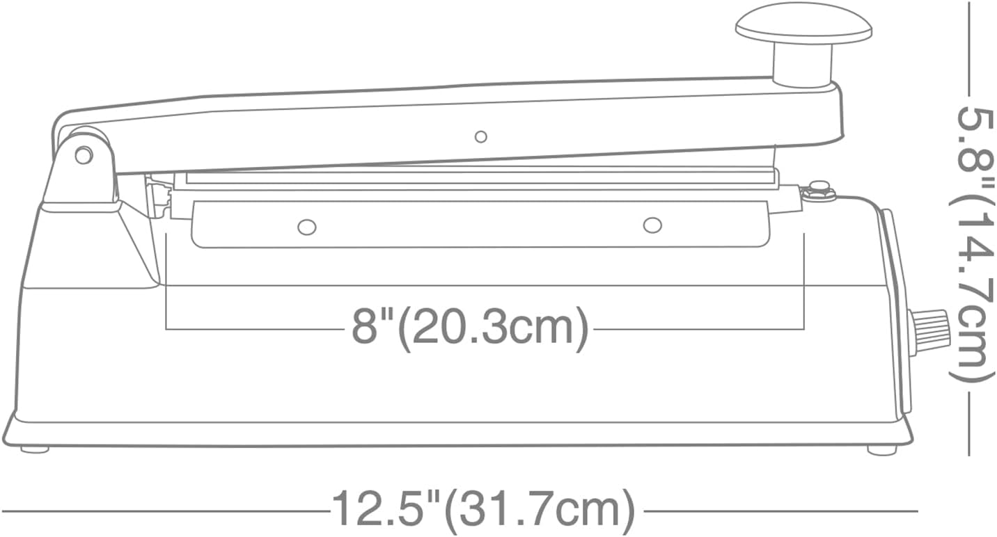 Bs200 Maquina Selladora De Bolsas 20cm Carcasa de Metal Zafory