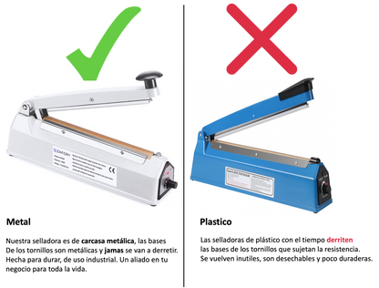 Bs200 Maquina Selladora De Bolsas 20cm Carcasa de Metal Zafory