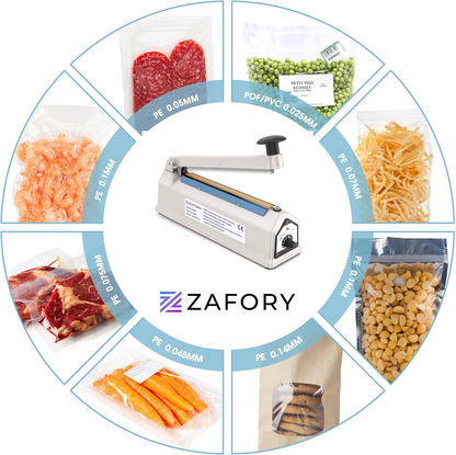 Bs200 Maquina Selladora De Bolsas 20cm Carcasa de Metal Zafory