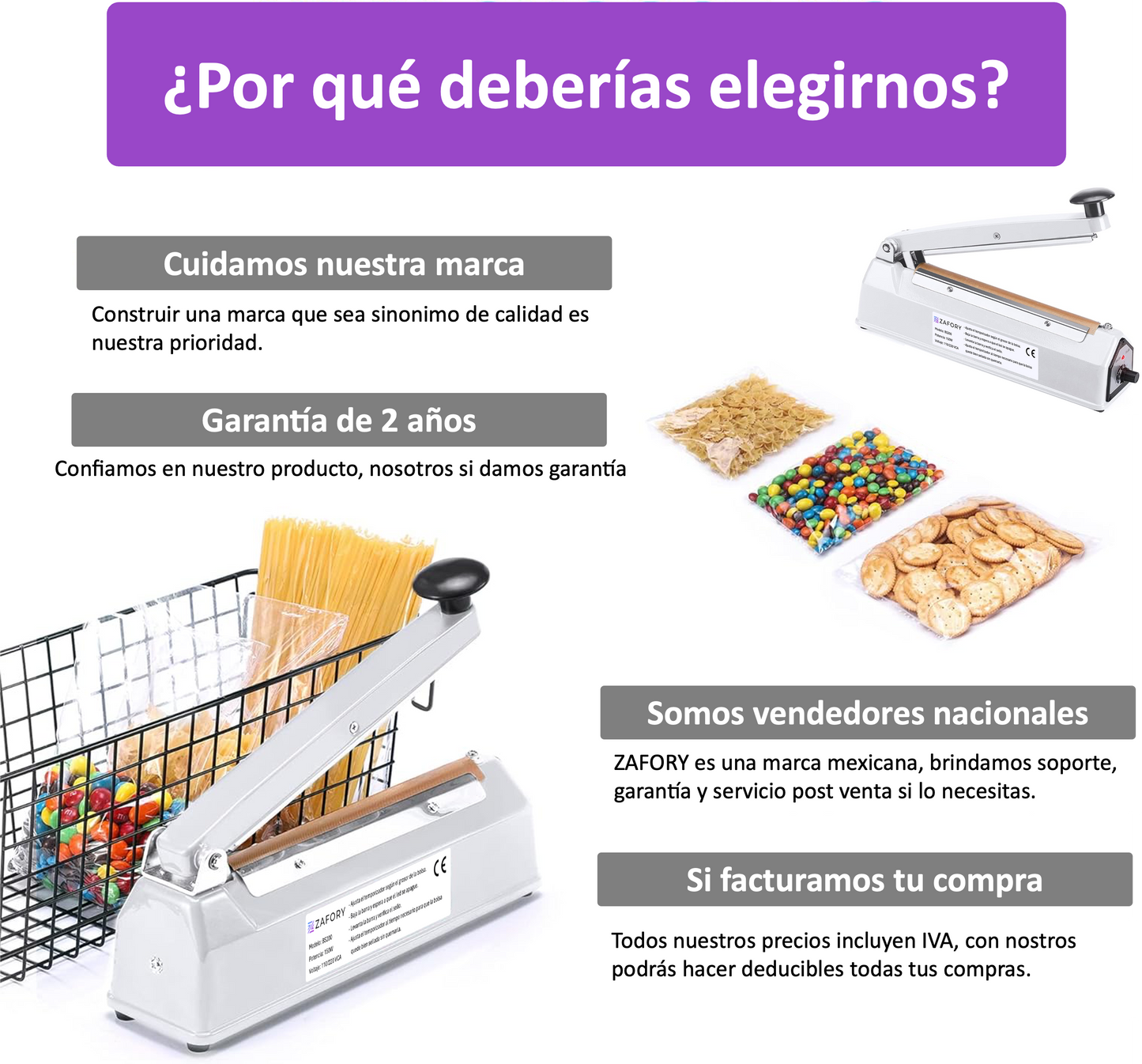 Bs200 Maquina Selladora De Bolsas 20cm Carcasa de Metal Zafory