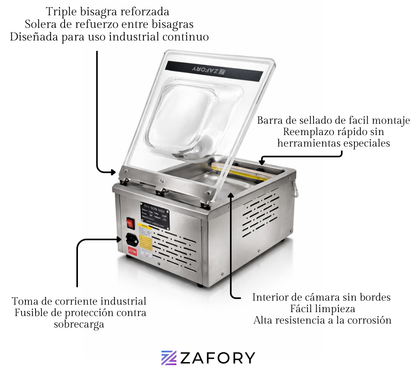 CV570 Máquina Empacadora al Alto Vacío de Cámara ZAFORY